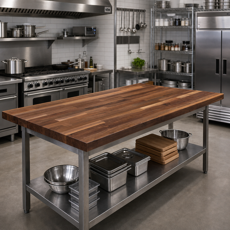 Product image #2 for Boos Block American Black Walnut Blended Rail Edge Grain Kitchen Countertop, 84 x 25 x 1-1/2 Inch, Penetrating Oil Finish