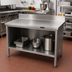 Thumbnail image #2 for John Boos Enclosed Base Open Front Work Table, 36 x 30 Inches, 14-Gauge Stainless Steel Top, 5-Inch Backsplash