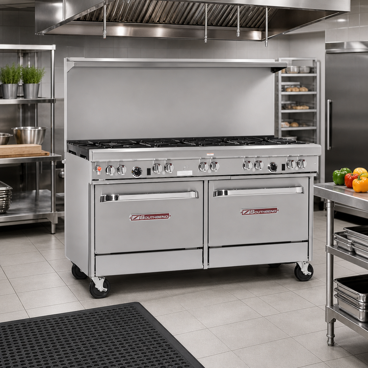 Product image #2 for Southbend Ultimate 60-Inch Gas Restaurant Range with 8 Open Burners, Standard Oven and Cabinet Base