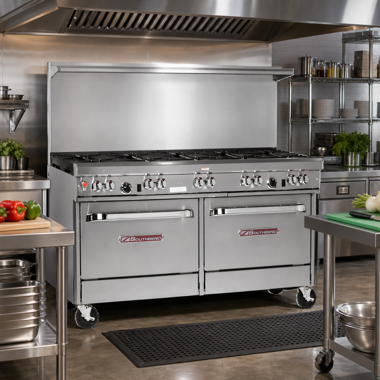 Product image #2 for Southbend Ultimate 60-Inch Gas Restaurant Range with 8 Open Burners, Standard Oven and Cabinet Base