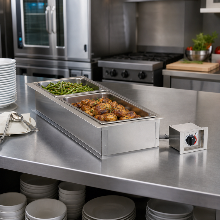 Product image #2 for Alto-Shaam Halo Heat Drop-In Electric Waterless Hot Food Well, 6-3/8-Inch Deep, 1 Full-Size and 1 Third-Size Pan Capacity