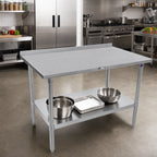 Thumbnail image #2 for John Boos Stallion ST6R1.5-3060GSK-X Stainless Steel Work Table, 60"W x 30"D, 16-Gauge 300-Series Top, 1-1/2" Rear Up-Turn, Adjustable Undershelf