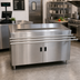 Thumbnail image #2 for Cashier-Serve Stainless Steel Counter with Hinged Doors and Built-In Urn Trough, 72W x 30D