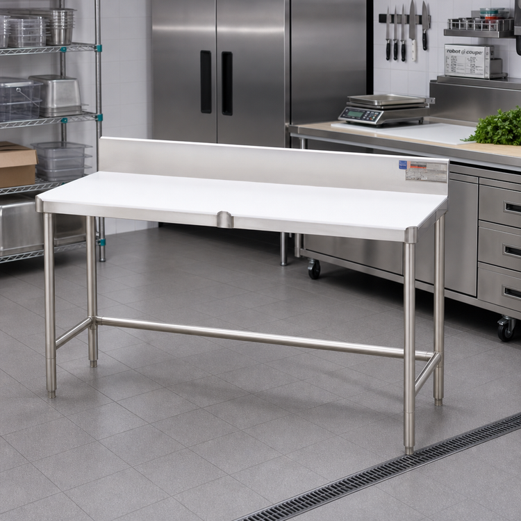 Product image #2 for Eagle Group 120-Inch x 30-Inch Poly Top Trimming Table with Stainless Steel Base