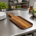 Thumbnail image #2 for American Metalcraft Naturals 12 x 6 Inch Rectangular Melamine Serving Peel with Handle, Acacia Pattern