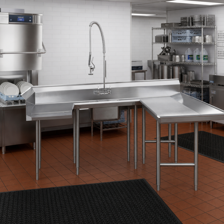 Product image #2 for Advance Tabco DTS-U30-96R Right-Hand U-Shaped Soiled Dish Table with Landing and Pre-Rinse Sink