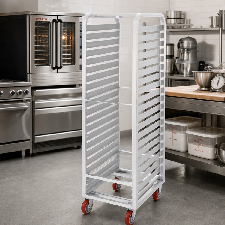 Product image #2 for Heavy-Duty Aluminum Channel Slide Bun Pan Rack, End Load, 39-Pan Capacity