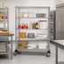 Thumbnail image #2 for Quantum Mobile Wire Enclosed Cart, 60 x 24 x 80 Inches, 5 Shelves, Chrome Plated