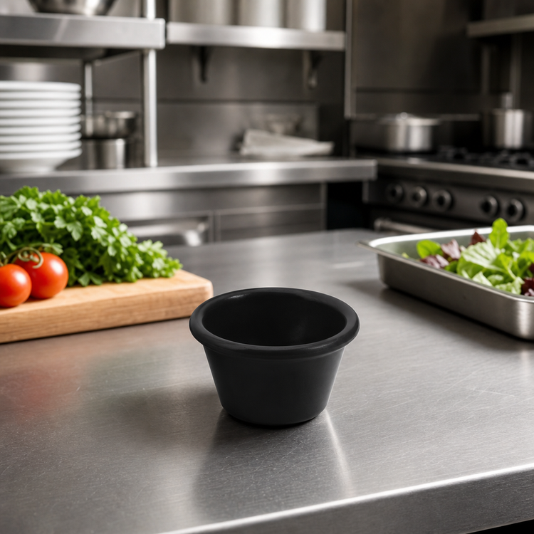 Product image #2 for American Metalcraft 3 oz. Black Smooth-Sided Melamine Ramekin