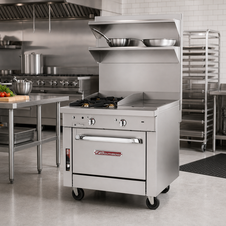 Product image #2 for Southbend Platinum Heavy Duty 36-Inch Gas Range with 4 Open Burners, 12-Inch Hot Top, and Standard Oven