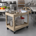 Thumbnail image #2 for Rubbermaid Commercial Products Heavy-Duty Polypropylene Utility Bus Cart with 2 Lipped Shelves, 500 lb Capacity