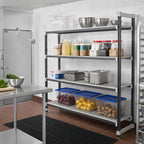 Thumbnail image #2 for Cambro Camshelving® Elements EXA186084VS4480 4-Tier Polymer Shelving Add-On Unit, 3 Vented + 1 Solid, 18" D x 60" W x 84" H, Gray