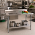 Thumbnail image #2 for BK Resources 48-Inch x 30-Inch Stainless Steel Prep Sink Work Table with Left Sink, Backsplash, and Undershelf