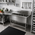 Thumbnail image #2 for John Boos Pro-Bowl 3-Compartment Sink with Left 30-Inch Drainboard, 24 x 24 x 14-Inch Bowls, 16-Gauge Stainless Steel