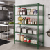 Thumbnail image #2 for Heavy Duty 4-Tier Stationary Wire Shelving Unit, 21 x 60 Inches, Green Epoxy Coated