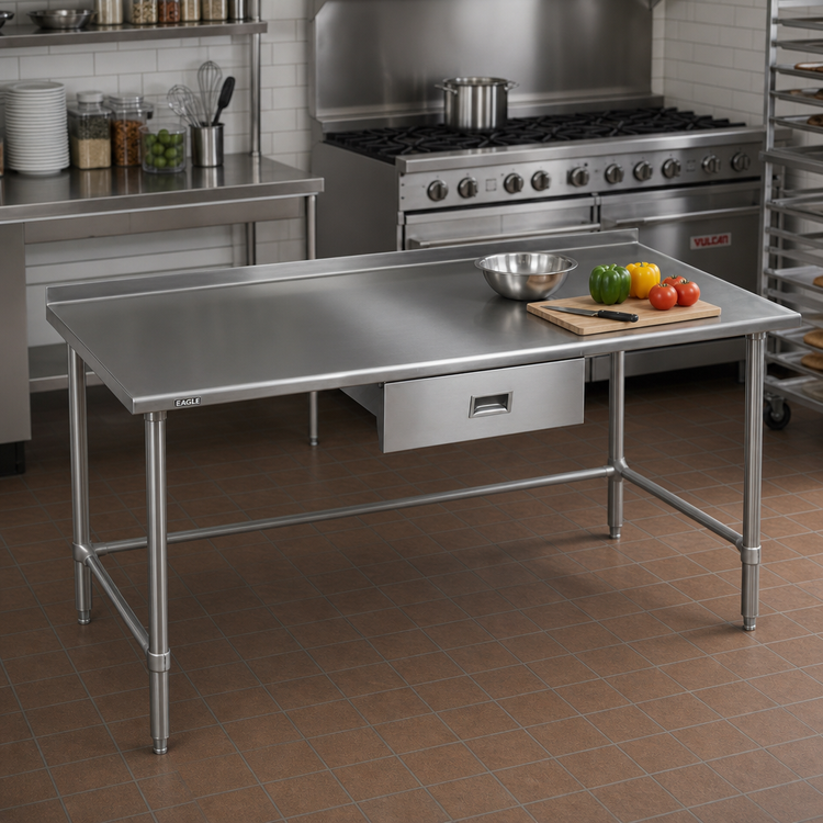 Product image #2 for Eagle Deluxe Series Stainless Steel Work Table with Rear Upturn, 48-Inch W x 36-Inch D