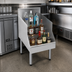 Thumbnail image #2 for CHOICE Freestanding Stainless Steel Underbar Liquor Steps with Bottle Retaining Rails, 18 x 24 Inches, 5-Step