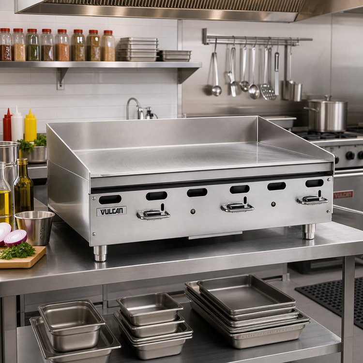 Product image #3 for Vulcan Heavy-Duty 36-Inch Countertop Manual Gas Griddle, 81,000 BTU