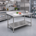 Thumbnail image #2 for Spec-Master 48 Inch x 36 Inch Stainless Steel Work Table with 4-1/2 Inch Backsplash and Adjustable Undershelf