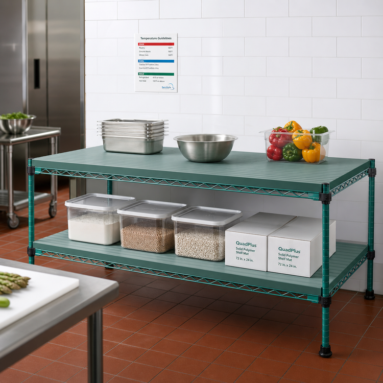 Product image #2 for QuadPlus Solid Polymer Shelf Mat with Wire Quad-Adjust Frame, 72 x 24 Inches