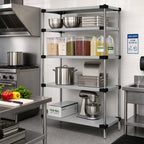 Thumbnail image #2 for Quantum WRS4-86-2454SS 4-Shelf Solid Stainless Steel Shelving Starter Kit, 54W x 24D x 86H