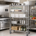Thumbnail image #2 for Quantum 36 x 18 x 63 Inch Mobile Wire Shelving Cart with 5 Shelves, Chrome Plated
