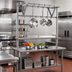 Thumbnail image #2 for Eagle Group TM36PR Table-Mounted Stainless Steel Triple-Bar Pot Rack for 36-Inch Tables, 9 Hooks