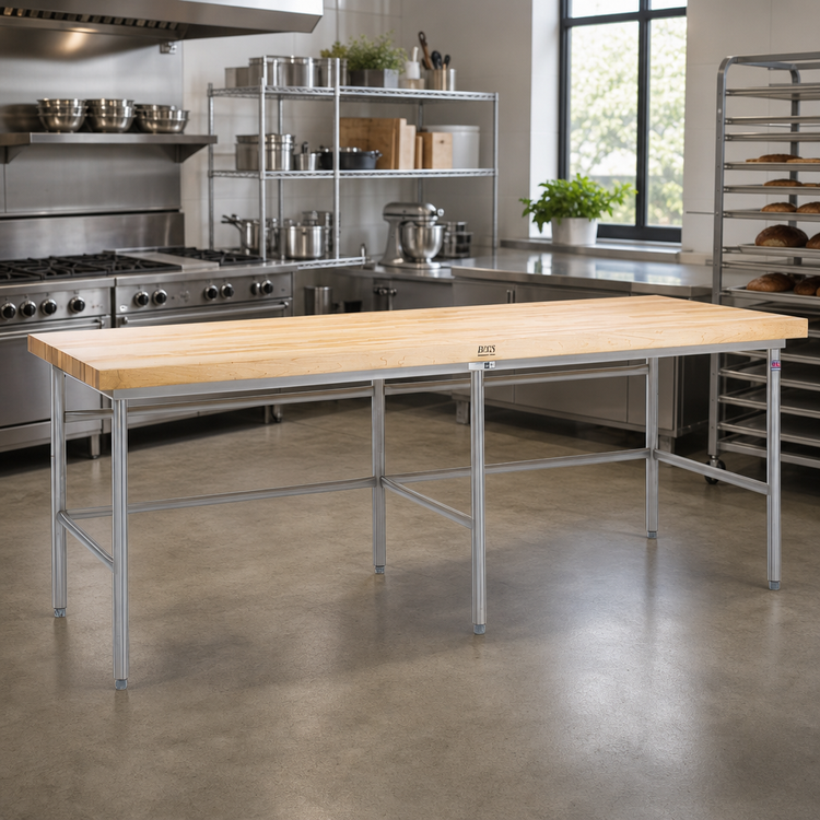 Product image #2 for John Boos Stainless Steel Baker's Table Frame for 108" x 30" Top