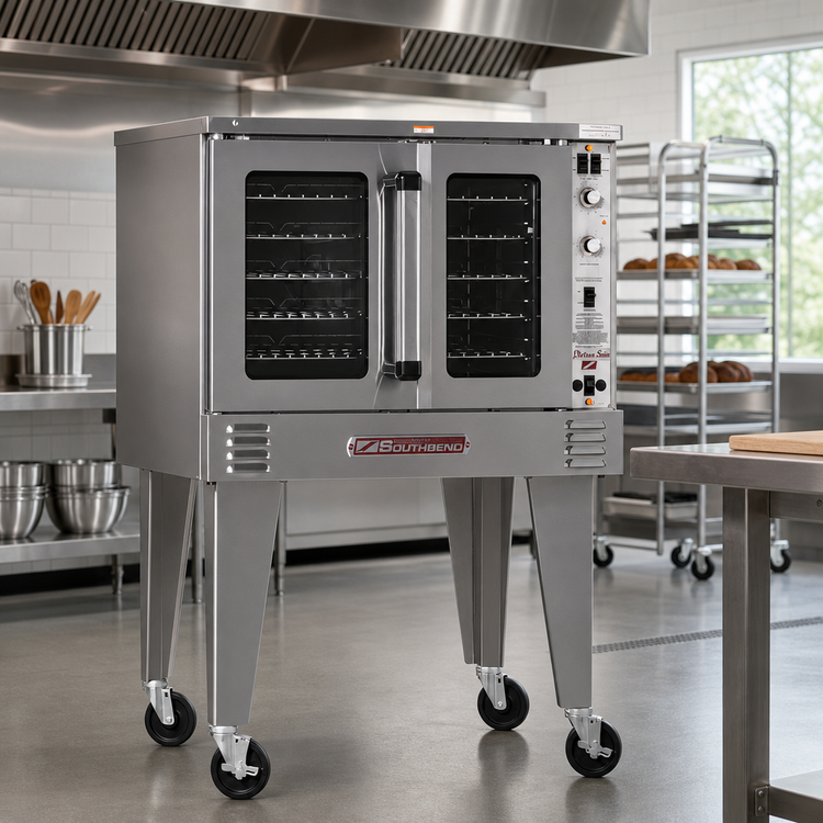 Product image #2 for Southbend Platinum Full-Size Standard Depth Gas Convection Oven, Single Deck, Standard Controls, 90,000 BTU, Independent Doors