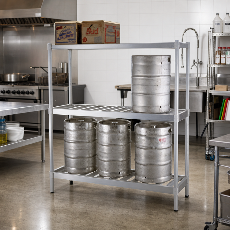 Product image #2 for Panco 3-Tier Aluminum Beer Keg Rack, 80 x 18 x 76 Inches, 8-Keg Capacity