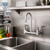 Thumbnail image #2 for T&S Brass Low-Lead Wall-Mount Faucet with 5-3/4 Inch Swivel Gooseneck Spout, 8 Inch Adjustable Centers