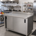 Thumbnail image #2 for Advance Tabco 108-Inch x 30-Inch Enclosed Work Table with Cabinet Base, Sliding Doors, 14-Gauge 304 Stainless Steel Top, and 1-1/2-Inch Rear Up-Turn