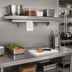 Thumbnail image #2 for Eagle Snap-n-Slide Wall-Mounted 430 Stainless Steel Shelf with Ticket Rail, 18 x 12 Inches