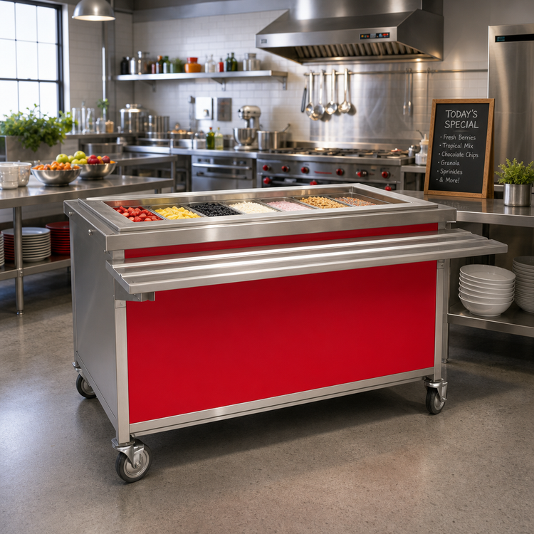 Product image #2 for Director's Choice DCS6-CFUI 96 Inch 6-Pan Mobile Iced Cold Pan Unit