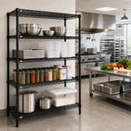 Thumbnail image #2 for Quantum WR63-3072BK 72"W x 30"D x 63"H 4-Shelf Stationary Wire Shelving Starter Kit, Black Epoxy Finish