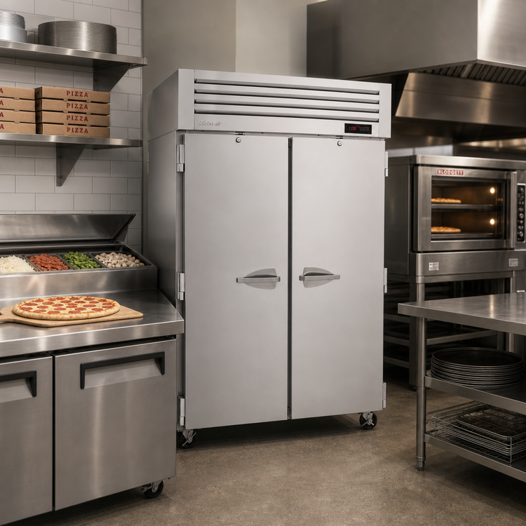 Product image #2 for Turbo Air PRO Series Pass-Thru Heated Pizza Holding Cabinet, Two-Section, 48.7 Cu. Ft.