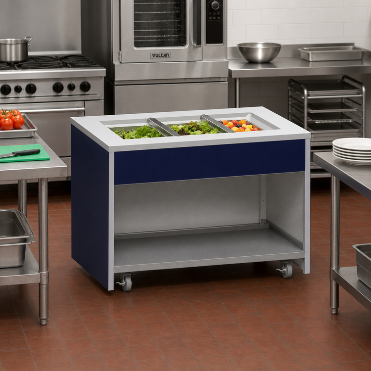 Product image #2 for Atlas Metal INFIC-2 Mobile Ice-Cooled Cold Food Unit with 2-Pan Capacity