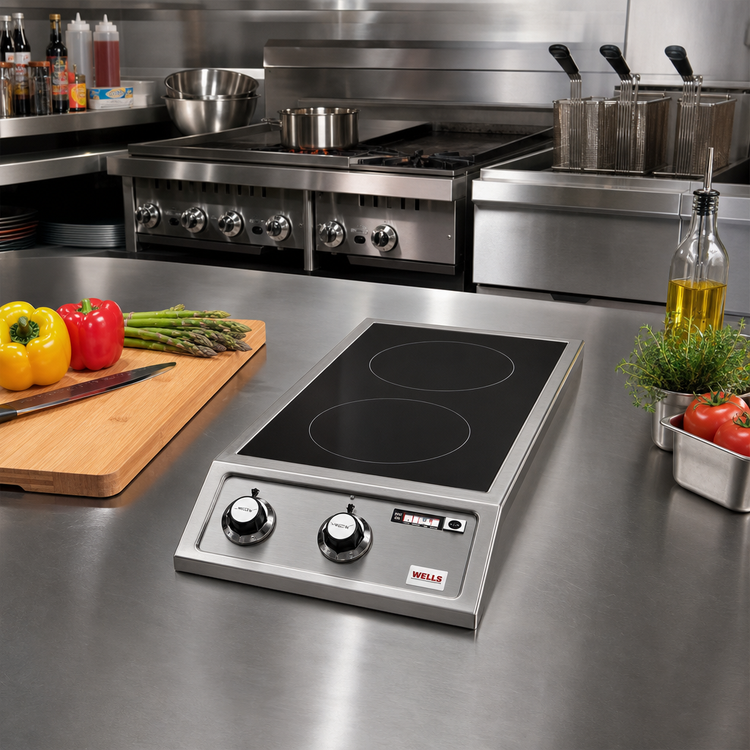Product image #2 for Wells HC-2256 Built-In 2-Burner Ceramic Glass Electric Hotplate