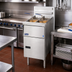 Thumbnail image #2 for Pitco Solstice SE14T Electric Floor Model Commercial Deep Fryer with Split Frypot, Dual 20-25 lb Tanks, 17 kW
