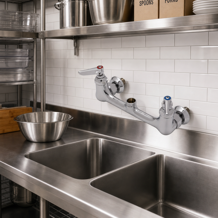 Product image #2 for 8-Inch Wall-Mount Swivel Pantry Mixing Faucet, Less Nozzle