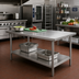 Thumbnail image #2 for Thunder Group 72-Inch x 30-Inch 18-Gauge 430 Stainless Steel Flat Top Work Table with Undershelf