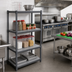 Thumbnail image #2 for Cambro Camshelving Basics Plus Stationary 4-Shelf Solid Shelf Kit, 18 x 42 Inches, Brushed Graphite