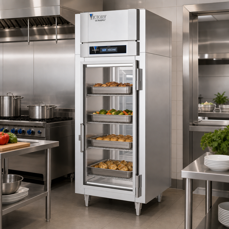 Product image #2 for Victory UltraSpec™ Pass-Thru Heated Holding Cabinet, 1 Section, 26.2 Cu. Ft., Full-Height Glass Doors