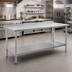 Thumbnail image #2 for Spec-Master 60-Inch x 36-Inch Stainless Steel Work Table with 1-1/2-Inch Rear Up-Turn and Adjustable Undershelf