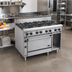 Thumbnail image #2 for Jade Bistro 48-Inch Shallow-Depth Heavy-Duty Gas Restaurant Range with 8 Open Burners and Standard Oven