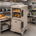Thumbnail image #3 for Cambro Ultra Camcart UPC600 Double-Compartment Front-Loading Insulated Food Pan Carrier, 45 Quart, Granite Sand