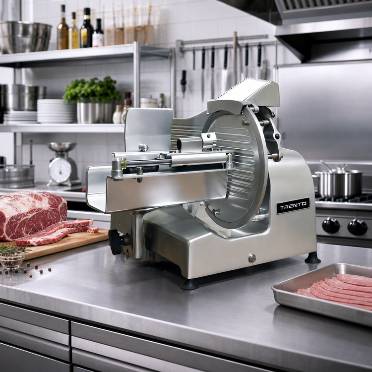 Product image #2 for Trento S Series Commercial Manual Feed Gear-Driven Horizontal Meat Slicer, 12-5/16 Inch Blade, 110V