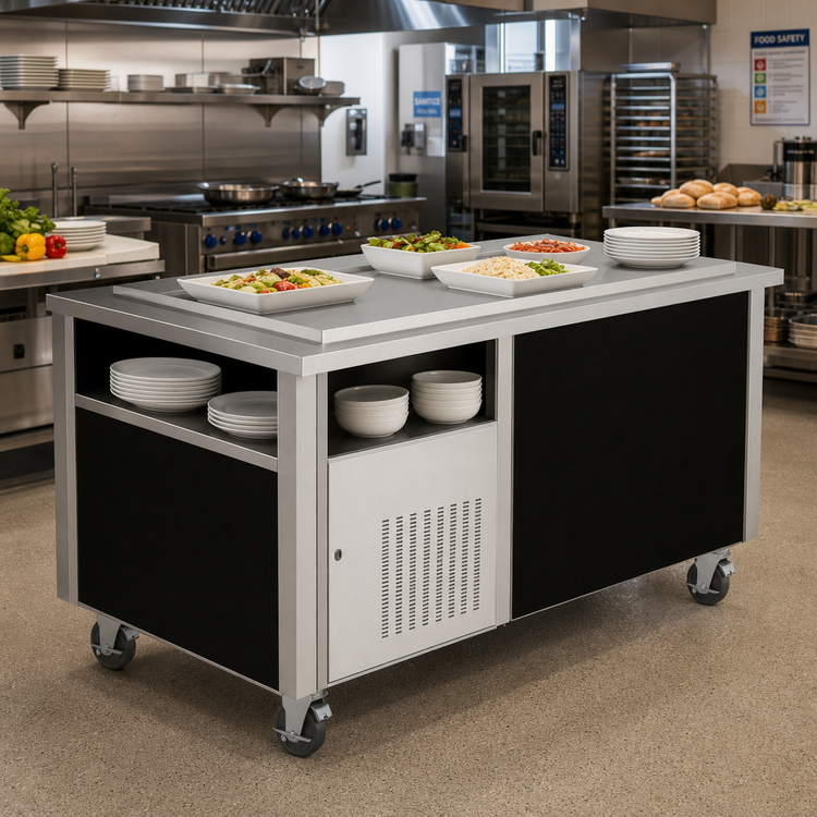 Product image #2 for Randell RS SSO-RFT-5 72" Mobile Modular Open Base Frost Top Serving Station