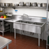 Thumbnail image #2 for BK Resources 3 Compartment Stainless Steel Sink with Left Drainboard, 16 x 20 x 12 Inch Bowls