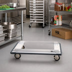 Thumbnail image #2 for Metro Super Erecta D53MN Aluminum Stock Truck Dolly, 36 x 24 in, Wraparound Bumper, 2 Swivel/2 Brake-Lock Casters